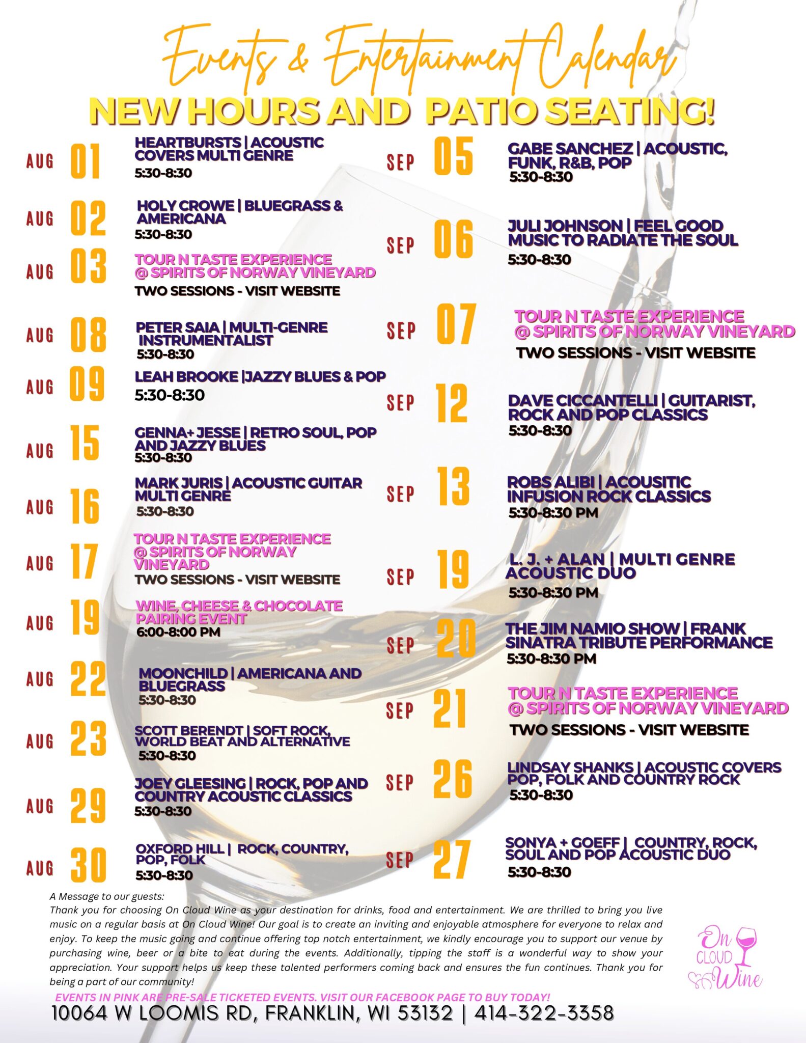  August & September Schedule Final