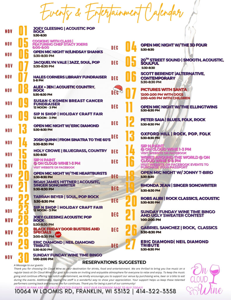 Final 1 November December Schedule W Hosts For December Open Mic Night
